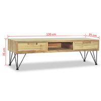 TV Cabinet 120x35x35 cm Solid Teak - Brisbane Furniture