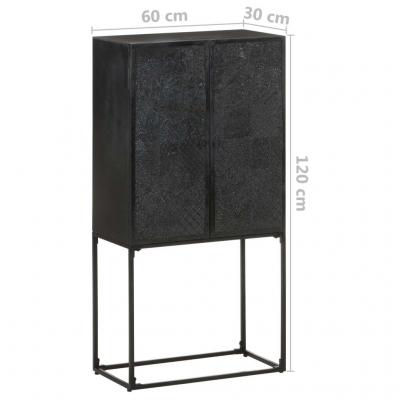 Sideboard Black 60x30x120 cm Solid Acacia and Mango Wood - Brisbane Furniture