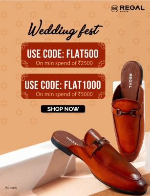 Get Discount on Men Wedding Footwear at Regal Shoes - Delhi Clothing