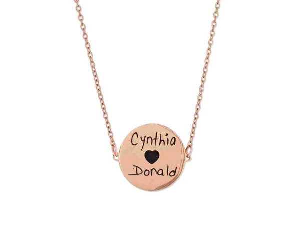 Engraved Round Pendant Necklace for Him