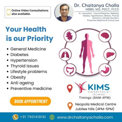 Best General Physician in Gachibowli Hyderabad | Dr Chaitanya Challa - Hyderabad Health, Personal Trainer