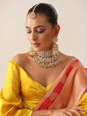 Regal Radiance: IndiaTrend's Handcrafted Indian Choker Necklace - Delhi Jewellery
