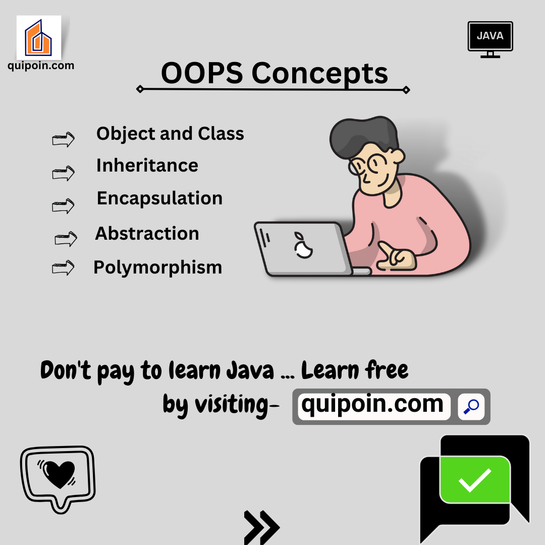 OOPs concept in Java - Quipoin