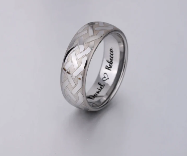 Silver Tungsten Carbide Wedding Ring