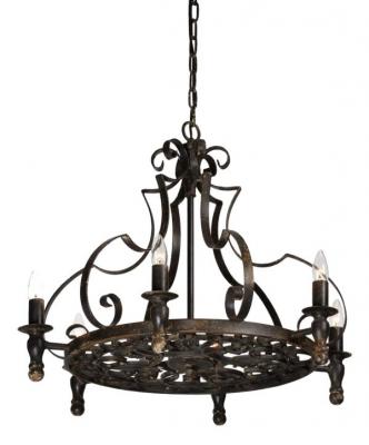 Big Wrought Iron Gothic Chandelier