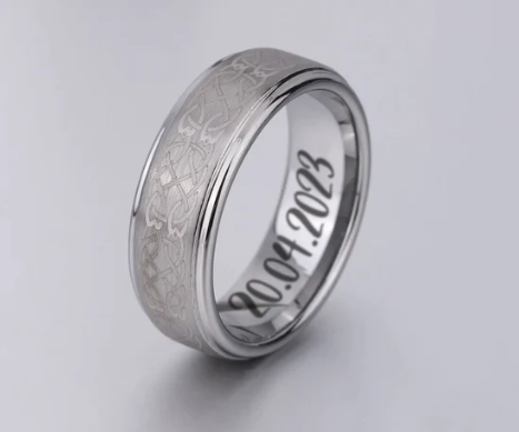 Engraved Wedding Celtic Band Ring