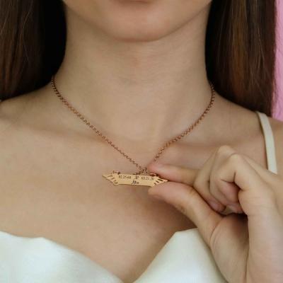 Engraved Angel Wing Charm Necklace