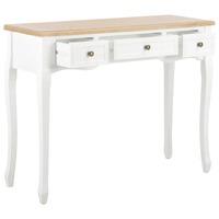Dressing Console Table with 3 Drawers White - Brisbane Furniture