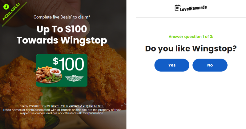 Spend $100 Towards Wingstop!