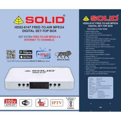 SOLID HDS2-6147 DVB-S2/MPEG-4 FullHD FTA Set-Top Box with SOLID OTT App - Delhi Electronics