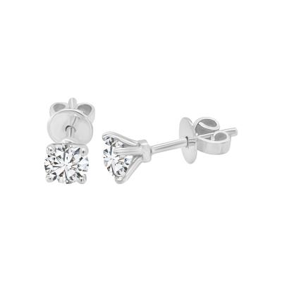 Cluster Diamond Stud Earring Crafted In 18K White Gold – Emiratesdiamonds - Dubai Jewellery