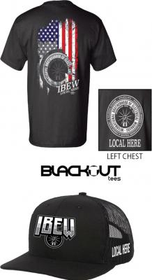 Premium-quality IBEW T-shirts and USA-made hats at Blackout Tees