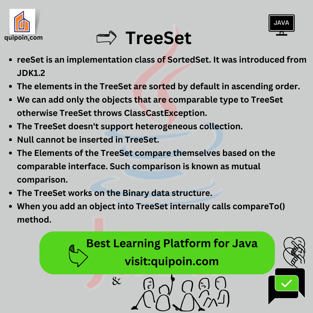 TreeSet in Java     -  Quipoin