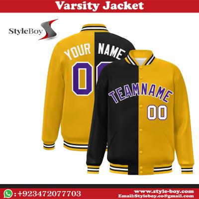 Custom Men's Varsity Baseball Jacket Casual Letterman Bomber Split Jackets. - Mumbai Clothing