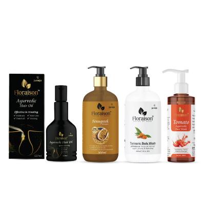 Buy Floraison Hair Oil, Fenugreek Shampoo, Turmeric Body Wash, Tomato Face Wash.
