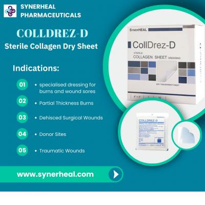 COLLDREZ D (Dry Collagen Sheets)| Epidermal Formation | Synerheal Pharmaceuticals - Chennai Other