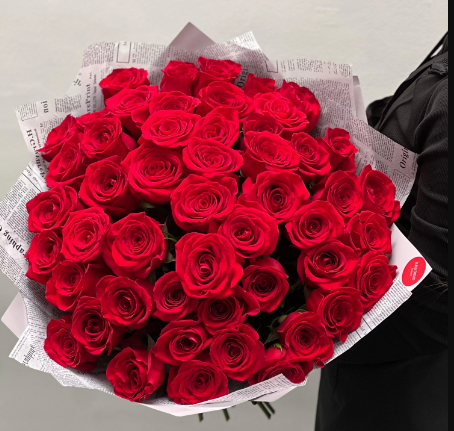 Elegance in Bloom: Bouquet of Red Roses at Black Orchid Flowers  - Other Other