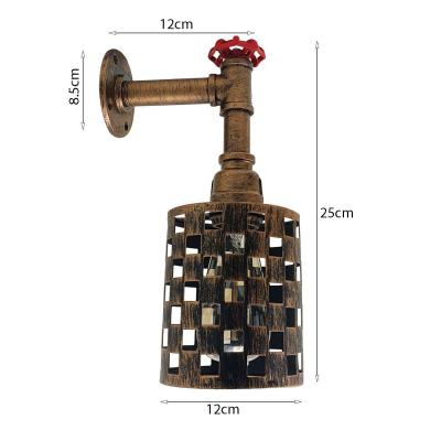 Brushed Copper Industrial Cage Lights with Metal Water Pipe Wall Lamp Design - Coventry Electronics