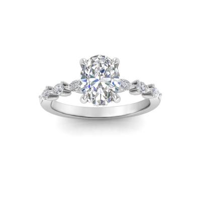 14K White Gold and Hidden Halo Engagement Rings for Timeless Romance