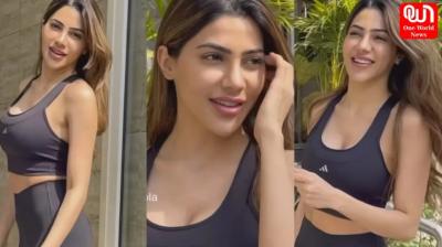 Nikki Tamboli Flaunts Her Curves In Black Yoga Pants