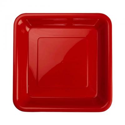 Red Plastic Square Plates Australia | Discount Party Warehouse