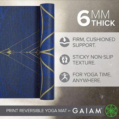 Gaiam Yoga Mat - Premium 6mm Print Reversible Extra Thick Non Slip Exercise & Fitness Mat for All Ty - Delhi Tools, Equipment