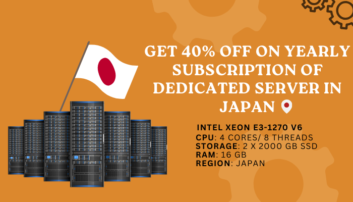 Get 40% Off on Yearly Subscription of Dedicated Server in Japan - Mumbai Hosting