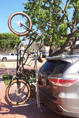 Car bike rack for recumbent trike