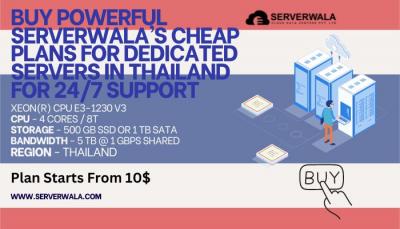 Buy Powerful Serverwala’s Cheap Plans for Dedicated Servers in Thailand for 24/7 support