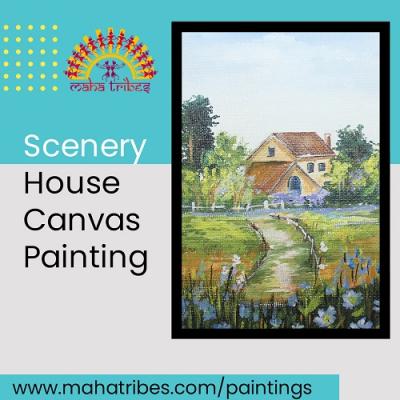 Best Scenery House Canvas Painting - Pune Art, Music