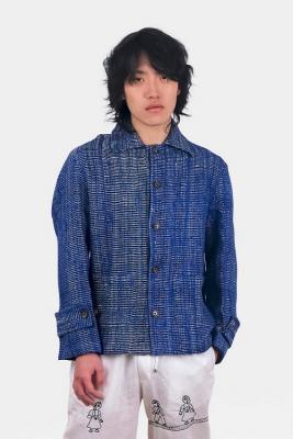 Harago Blue Spread Collar Jacket | Tsrparis.com - Paris Clothing