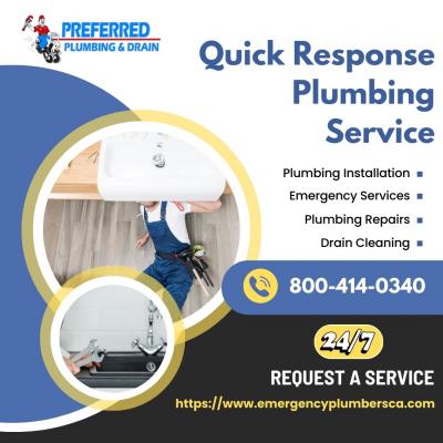 Quick Response Plumbing Service - Available 24/7