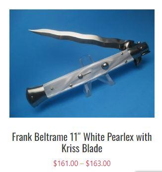 Find the 11” Frank Beltrame Italian Stiletto Switchblades that are handmade in Italy