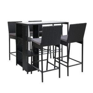 Gardeon Outdoor Bar Set Table Stools Furniture Dining Chairs Wicker Patio Garden - Brisbane Furniture