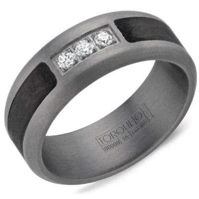 Crown Ring Grey Tantalum Diamond Wedding Band