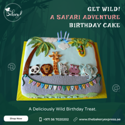 Celebration with Wild Safari Animal Birthday Cake