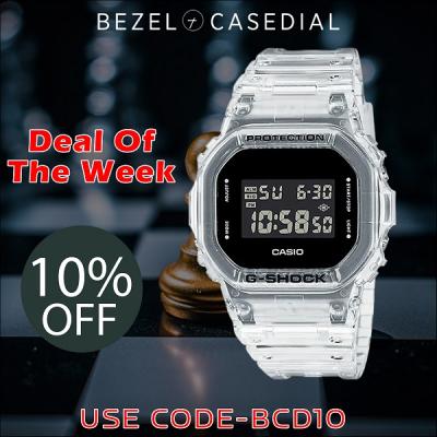 For Sale: Casio G-Shock Skeleton Transparent Diver's Mineral Crystal DW-5600SKE-7DR Men's Watch