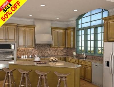 Revamp Your Kitchen with Clermont Toffee RTA Cabinets - Save Up to 75%!