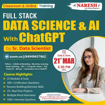 Best Course Full Stack Data Science Training in Hyderabad -8179191999