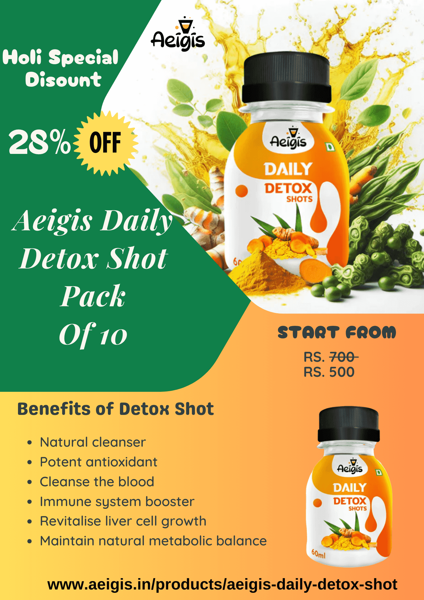 Holi Special Offer: Daily Detox Shots Bursting with Flavor! - Other Other