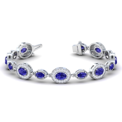 Tanzanite(AAAA) Bracelet With Diamonds - Other Jewellery