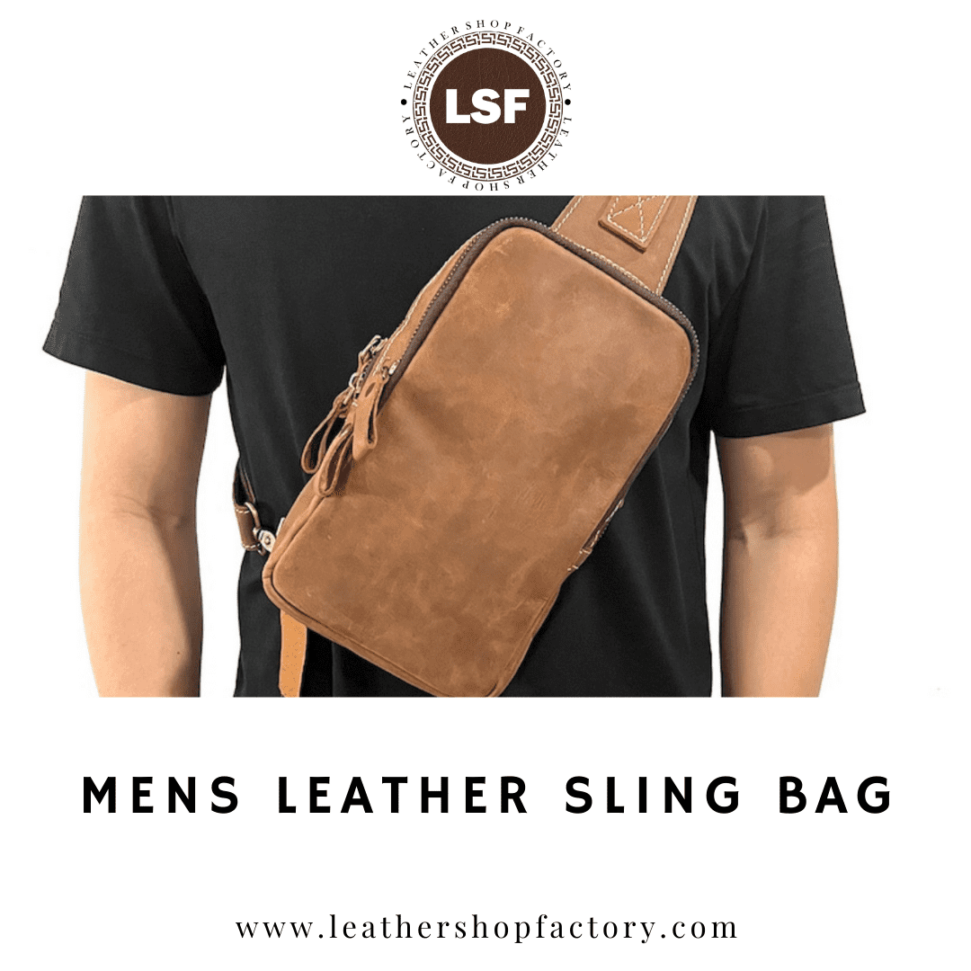 Premium mens leather sling bag - Leather Shop Factory - Delhi Other