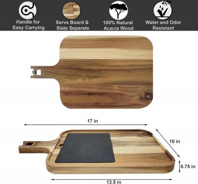 Wood Serving Board with slate - Chicago Home Appliances