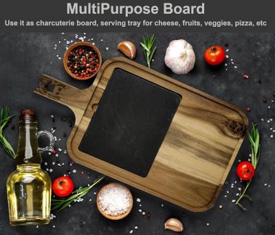 Wood Serving Board with slate - Chicago Home Appliances