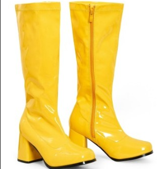 Women Fancy Dress Party GO GO Boots 1960s & 1970s Yellow