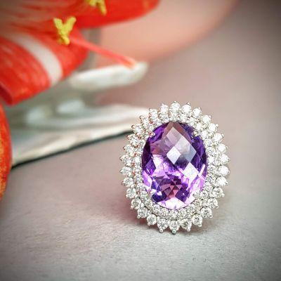 Amethyst Cocktail Ring - Delhi Jewellery