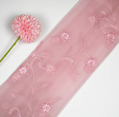 Embroidered Organza Fabric