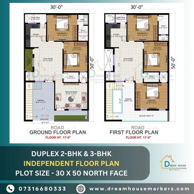 Explore Luxurious 2-BHK & 3-BHK Duplex Floor Plans with Dream House Makerz