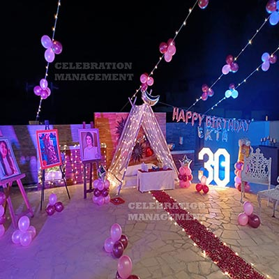 Terrace Decoration for Birthday, Anniversary, Marriage, Engagement, wedding in India - Ghaziabad Events, Photography