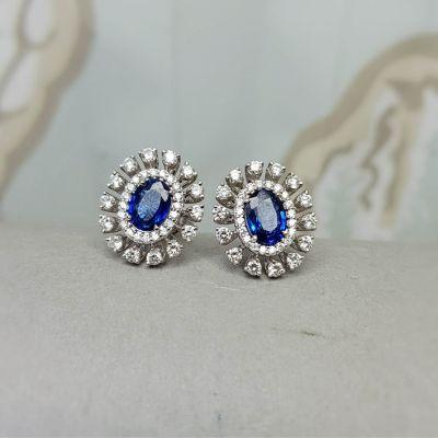 Beautiful Sapphire Ear Studs - Delhi Jewellery